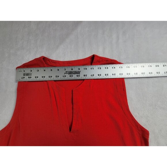 Lauren Ralph Lauren Red Sleeveless Cover Up Tunic Dress w/ Side Button Pockets - Picture 4 of 7